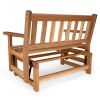 Reclining Cedar Chaise Lounger with Red Cushion