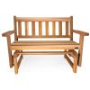 Reclining Cedar Chaise Lounger with Red Cushion