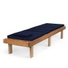 Reclining Cedar Chaise Lounger with White Cushion