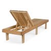 Reclining Cedar Chaise Lounger with Royal White Cushion
