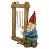 RINGING HIS CHIMES GARDEN GNOME STATUE