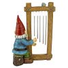 RINGING HIS CHIMES GARDEN GNOME STATUE