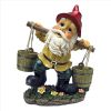BARNEY TWO BUCKETS GARDEN GNOME STATUE
