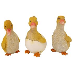 S/3 DUCKLING BROOD GARDEN STATUES