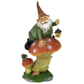 TESLA WITH LAMP GARDEN GNOME STATUE