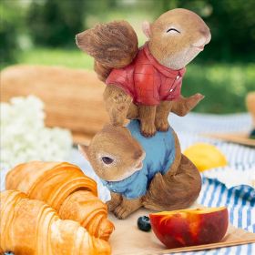 LEAPING SQUIRRELS GARDEN STATUE