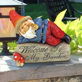 GIDEON THE GARDEN GNOME WELCOME SIGN