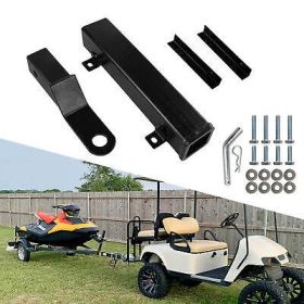 Golf Cart Trailer Hitch with 2 Receiver Fit for Backseat Footrest-Club Car,