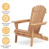 Wooden Outdoor Folding Adirondack Chair Set of 2 Wood Lounge Patio Chair for Garden; Garden; Lawn; Backyard; Deck; Pool Side; Fire Pit; Half Assembled