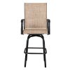 2pcs Wrought Iron Swivel Bar Chair Patio Swivel Bar Stools Black