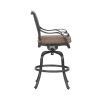 Patio Outdoor Aluminum Bar Stool With Cushion; Set of 2; Dupione Brown