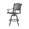 Patio Outdoor Aluminum Bar Stool With Cushion; Set of 2; Dupione Brown