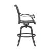 Patio Outdoor Aluminum Bar Stool With Cushion; Set of 2; Dupione Brown