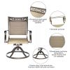 [Only for Pickup] 5 Piece Outdoor Dining Set Patio Furniture, Aluminum Swivel Rocker Chair Sling Chair Set with 48 inch Round Crafttech Top Aluminum T