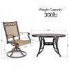 [Only for Pickup] 5 Piece Outdoor Dining Set Patio Furniture, Aluminum Swivel Rocker Chair Sling Chair Set with 48 inch Round Crafttech Top Aluminum T