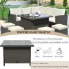 Patio Furniture Set, 8 Piece Outdoor Conversation Set, Dining Table Chair with Ottoman, Cushions