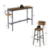 Bar Table Set with wine bottle storage rack