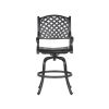 Patio Outdoor Aluminum Bar Stool With Cushion; Set of 2; Dupione Brown