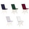 5-Piece Butterfly Extension Table Stacking Chair Set with White Cushions