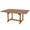 7-Piece Twin Butterfly Leaf Teak Extension Table Dining Chair Set with Royal White Cushions
