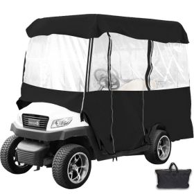 Outdoor Lawn Golf Club Cart Cover Driving Enclosure Waterproof Person Roll-up Door (Type: Golf Cart Cover, Color: Black)