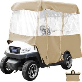 Outdoor Lawn Golf Club Cart Cover Driving Enclosure Waterproof Person Roll-up Door (Type: Golf Cart Cover, Color: beige)