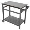 Outdoor Prep Dining Table; Movable Pizza Oven Stand;  Stainless Steel Patio Bar Cart; Patio Grilling Backyard BBQ Grill Cart