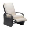 Adjustable Wicker Recliners with Aluminum Frame and Soft Cushions;  PE Rattan Recliner Lounge Chair for Indoor Outdoor Patio Garden