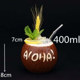 450ml Ceramic Tiki Mug Creative Porcelain Beer Wine Mug Cup Bar Tool - (Color: beige)