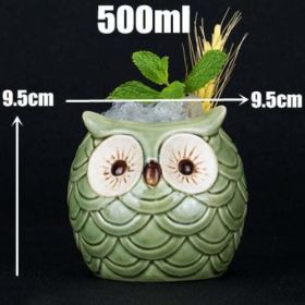 450ml Ceramic Tiki Mug Creative Porcelain Beer Wine Mug Cup Bar Tool - (Color: purple)