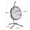 Hanging Chair;  Indoor Outdoor Hanging Egg Chair with Stand;  Durable Wicker Porch Swing Hammock Chair Sets;  Heavy Duty UV Protective Frame and Water