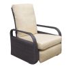 Adjustable Wicker Recliners with Aluminum Frame and Soft Cushions;  PE Rattan Recliner Lounge Chair for Indoor Outdoor Patio Garden