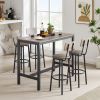Bar Table Set with 4 Bar stools PU Soft seat with backrest