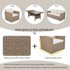 Outdoor Patio Furniture Set 4-Piece Conversation Set Wicker Furniture Sofa Set with Beige Cushions