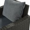 Patio Furniture Set;  6 Piece Outdoor Conversation Set;  Dining Table Chair with Bench and Cushions