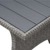 Patio Furniture Set;  5 Piece Outdoor Conversation Set;  Dining Table Chair with Ottoman and Throw Pillows