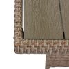 Outdoor Patio Furniture Set 4-Piece Conversation Set Wicker Furniture Sofa Set with Beige Cushions