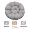 Outdoor Patio Wicker Papasan Chair 360-Degree Swivel with Frame and Cushion; Gray
