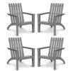 Outdoor Durable Patio Acacia Wood Adirondack Lounge Armchair