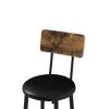 Bar Table Set with 2 Bar stools PU Soft seat with backrest