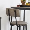 Bar Table Set with 2 Bar stools PU Soft seat with backrest