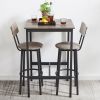 Bar Table Set with 2 Bar stools PU Soft seat with backrest