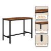 Bar Table Set with 4 Bar stools PU Soft seat with backrest