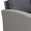 Patio Furniture Set;  5 Piece Outdoor Conversation Set;  Dining Table Chair with Ottoman and Throw Pillows