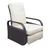 Adjustable Wicker Recliners with Aluminum Frame and Soft Cushions;  PE Rattan Recliner Lounge Chair for Indoor Outdoor Patio Garden