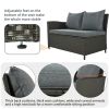 Patio Furniture Set;  6 Piece Outdoor Conversation Set;  Dining Table Chair with Bench and Cushions