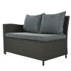 Patio Furniture Set;  6 Piece Outdoor Conversation Set;  Dining Table Chair with Bench and Cushions