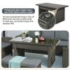 Patio Furniture Set;  6 Piece Outdoor Conversation Set;  Dining Table Chair with Bench and Cushions