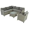 Patio Furniture Set, 5 Piece Outdoor Conversation Set, with Coffee Table, Cushions and Single Chair