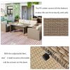 Outdoor Patio Furniture Set 4-Piece Conversation Set Wicker Furniture Sofa Set with Beige Cushions
